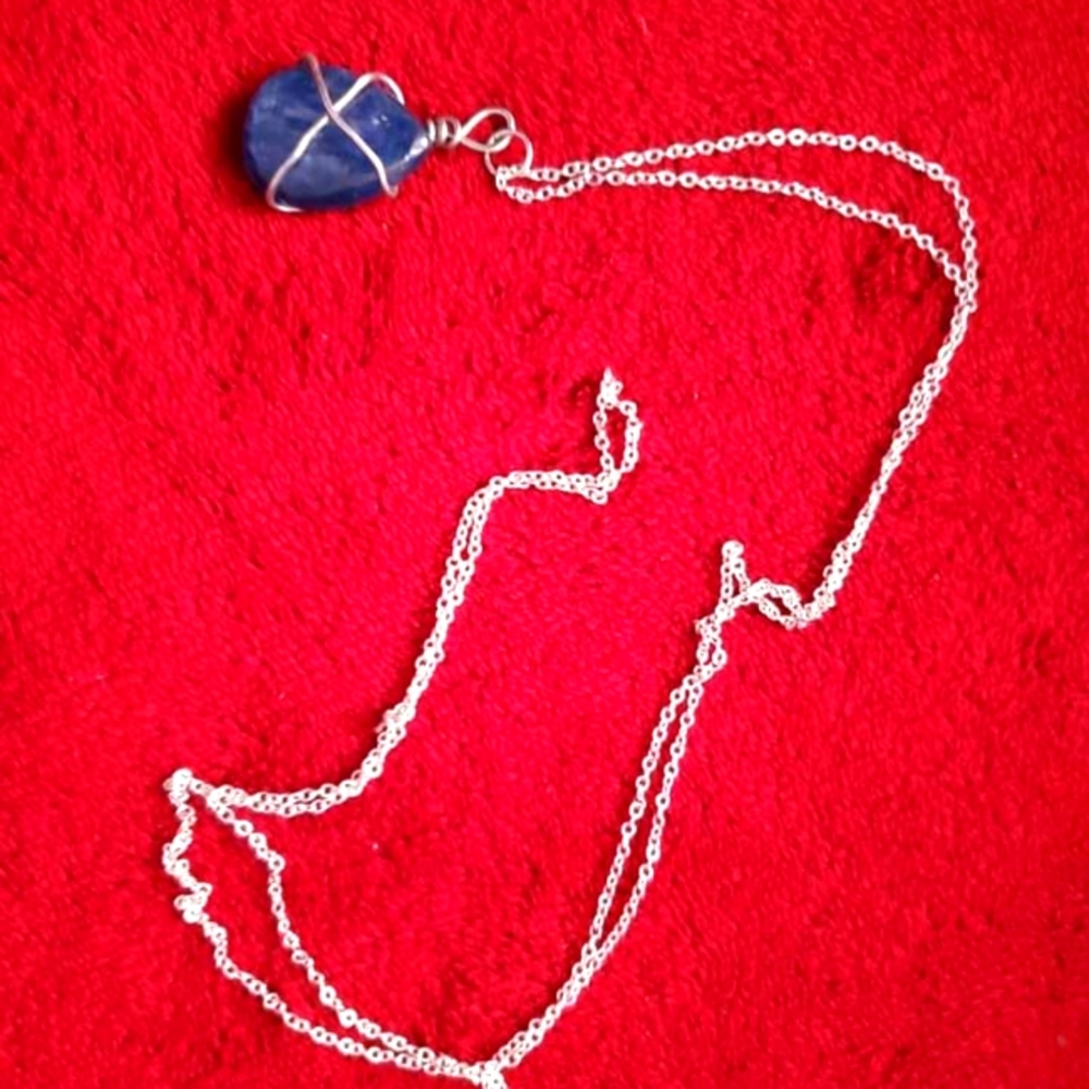 Blue Silver Kyanite Necklace